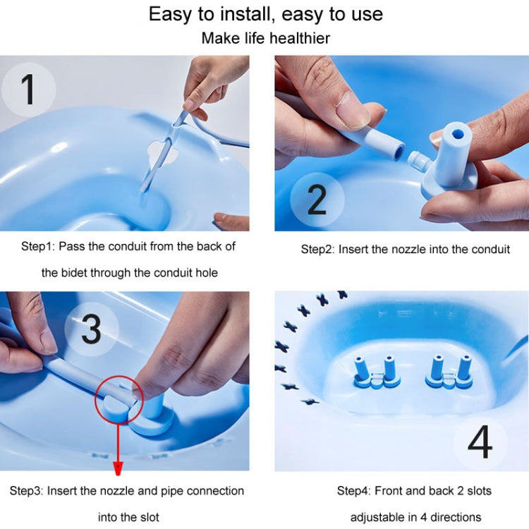 Squat-Free Sitz Bathtubs Pregnant Women Bidet After Anal Surgery Care Basin, Style: With Flusher Blue by bashfashion