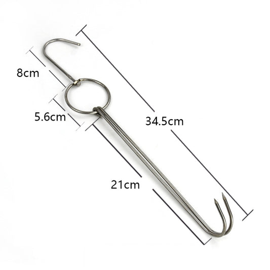 Stainless Steel Double Ring Duck Cooker Hanger Outdoor Barbecue Hanging Hook Stand, Specs: 3 Centi Large Wax Ring 33cm by bashfashion