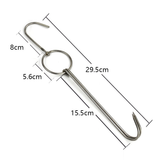 Stainless Steel Double Ring Duck Cooker Hanger Outdoor Barbecue Hanging Hook Stand, Specs: 3 Centi Medium Wax Ring 29cm by bashfashion