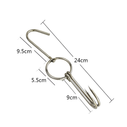Stainless Steel Double Ring Duck Cooker Hanger Outdoor Barbecue Hanging Hook Stand, Specs: 5 Centi 4 Inch Wax Ring 24cm by bashfashion
