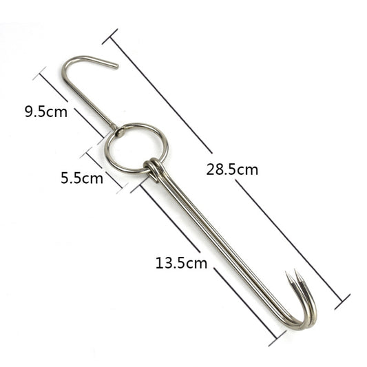 Stainless Steel Double Ring Duck Cooker Hanger Outdoor Barbecue Hanging Hook Stand, Specs: 5 Centi 6 Inch Wax Ring 28.5cm by bashfashion