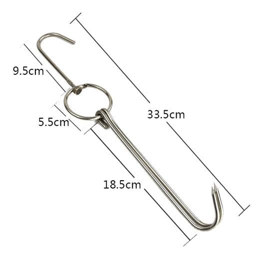 Stainless Steel Double Ring Duck Cooker Hanger Outdoor Barbecue Hanging Hook Stand, Specs: 5 Centi 8 Inch Wax Ring 34cm by bashfashion
