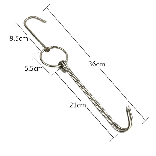 Stainless Steel Double Ring Duck Cooker Hanger Outdoor Barbecue Hanging Hook Stand, Specs: 5 Centi 9 Inch Wax Ring 36cm by bashfashion