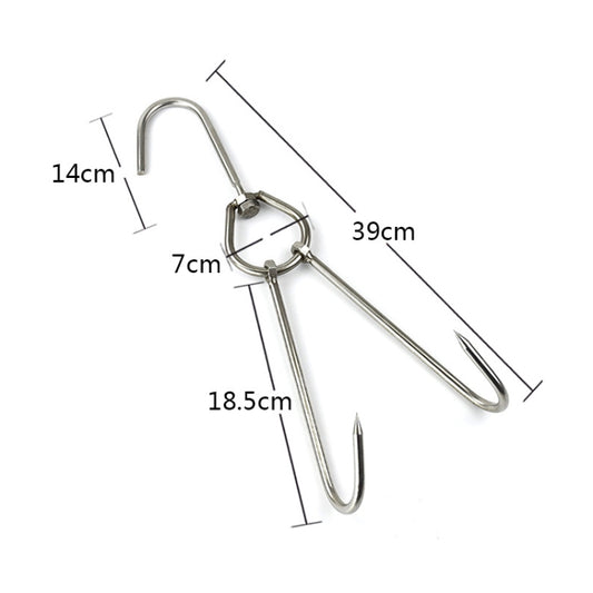 Stainless Steel Double Ring Duck Cooker Hanger Outdoor Barbecue Hanging Hook Stand, Specs: 8 Centi 8 Inch Wax Ring 39cm by bashfashion