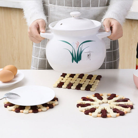 Bamboo Dining Table Insulation Pad Heatproof Coasters Anti-Scald Pot Mat(14x15cm Square) by bashfashion