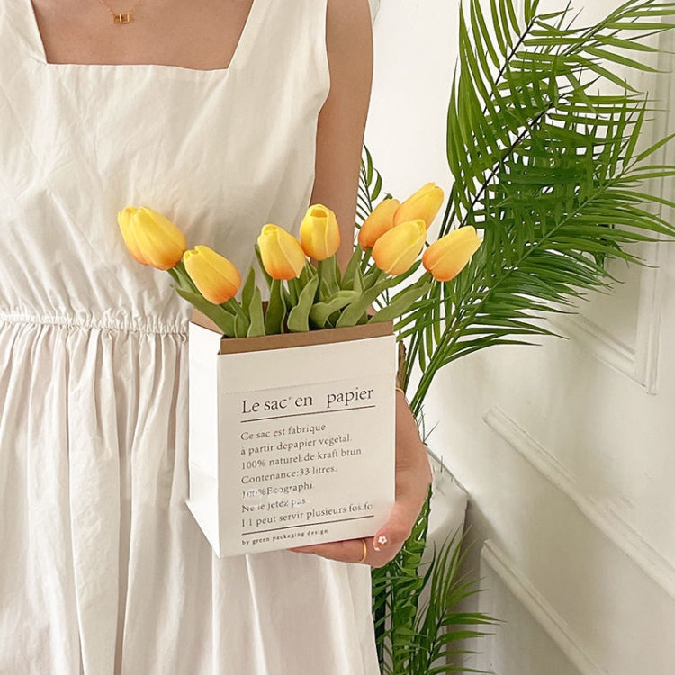 10 In 1 Tulip Bouquet With Paper Bag Home Decoration Simulation Flowers Paper Bag Floral Set Arrangement(Sunset) by bashfashion