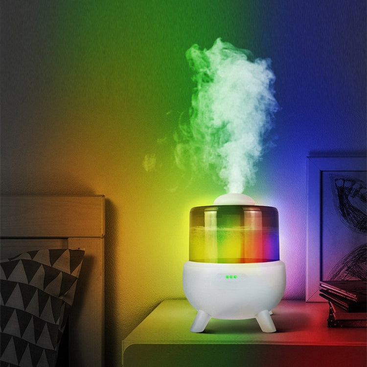 FS102 2L Ultrasonic Aromatherapy Colorful Night Light Desktop Humidifier, Spec: EU Plug(White) by bashfashion