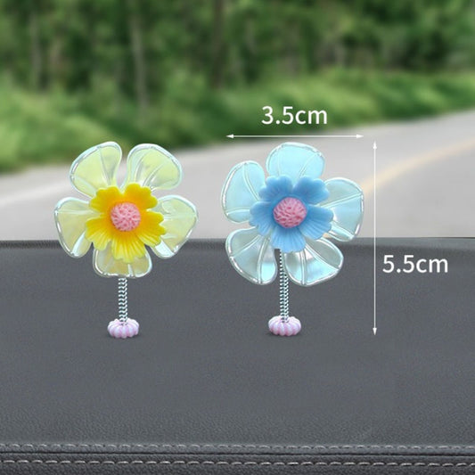 5pcs /Set Car Shaking Flower Ornament Simulated Small Flower Car Interior Decoration(Purple) by bashfashion