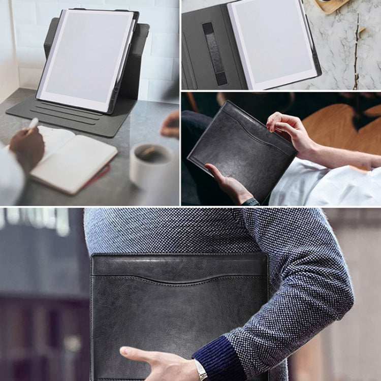 For ReMarkable 2 10.3 Inch 2020 Paper Tablet Case 360 Degree Rotating Stand Cover with Pencil Holder(Black) by bashfashion