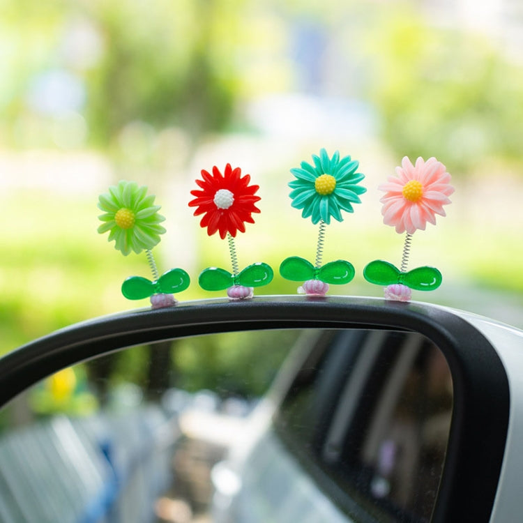 Cute Small Daisy Car Ornament Car Dashboard Shaking Decoration(Yellow) by bashfashion