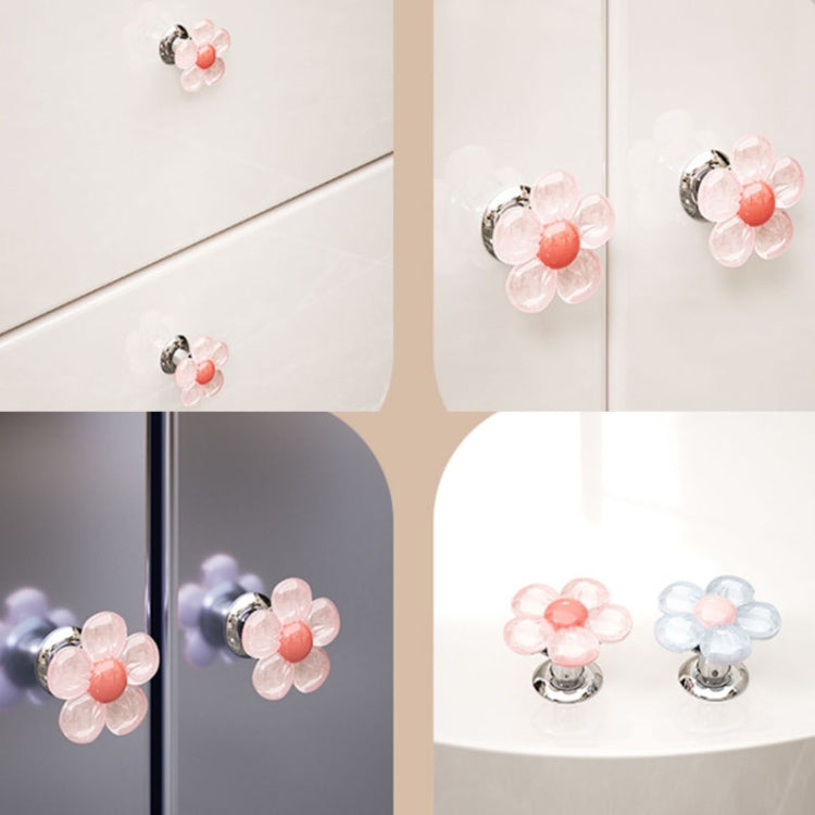 Cute Flower Toilet Pusher Nail Art Special Bathroom Flush Switch Button(Blue) by bashfashion