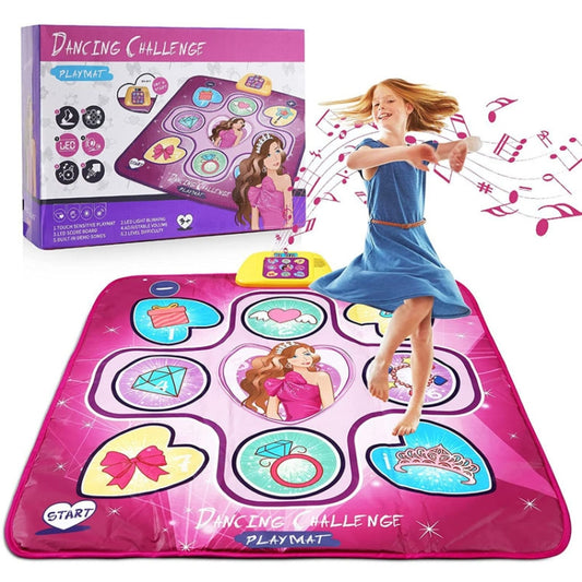 Children Music Dance Mat Electronic Music Dancing Game Pad Music Box Toys(Pink Purple) by bashfashion