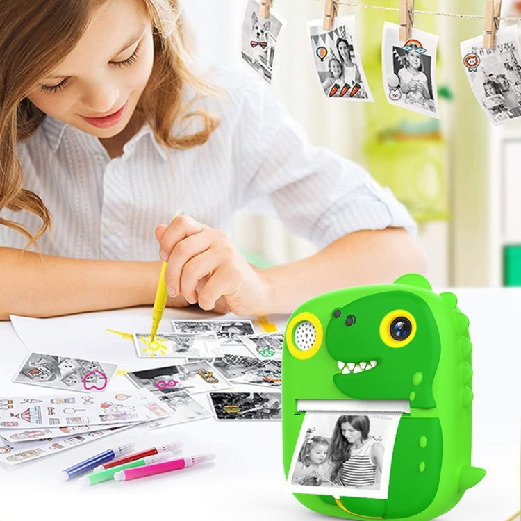 2.4 Inch 1080P HD Instant Printing Camera Children Thermal Printer With 32G TF Card(Green) by bashfashion