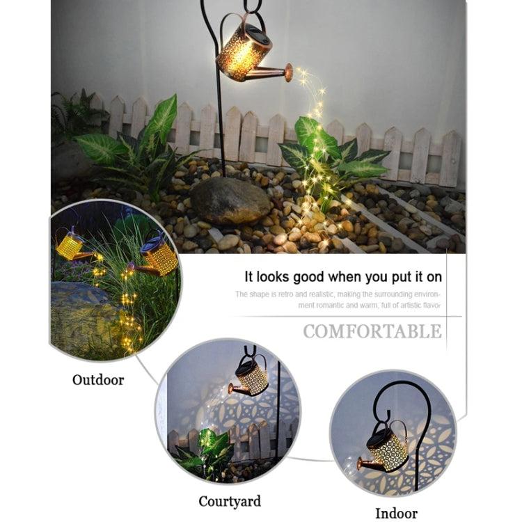 Iron Hollow Projection Light Solar Outdoor Waterproof Garden Kettle Light Lawn Landscape Ground Plug Decorative Light, Style: Small by bashfashion