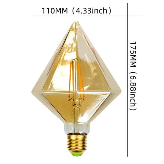 E27 Screw Port LED Vintage Light Shaped Decorative Illumination Bulb, Style: Diamond Gold(110V 4W 2700K) by bashfashion