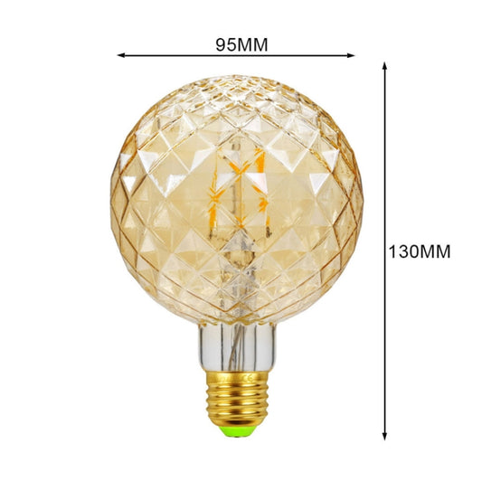 E27 Screw Port LED Vintage Light Shaped Decorative Illumination Bulb, Style: G95 Inner Pineapple Gold color(110V 4W 2700K) by bashfashion