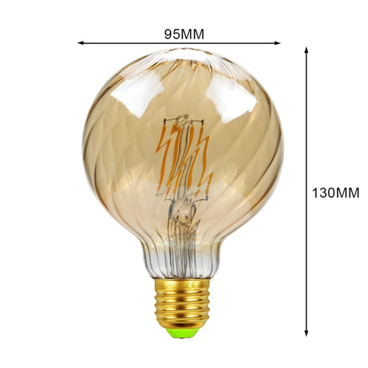 E27 Screw Port LED Vintage Light Shaped Decorative Illumination Bulb, Style: G95 Oblique Gold(220V 4W 2700K) by bashfashion