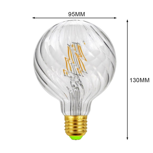 E27 Screw Port LED Vintage Light Shaped Decorative Illumination Bulb, Style: G95 Oblique Transparent(110V 4W 2700K) by bashfashion