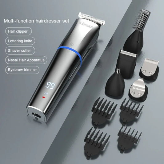 MARSKE 6 In 1 Hair Clipper Grooming Set Rechargeable Razor Carving Nose Hair Trimmer US Plug by MARSKE