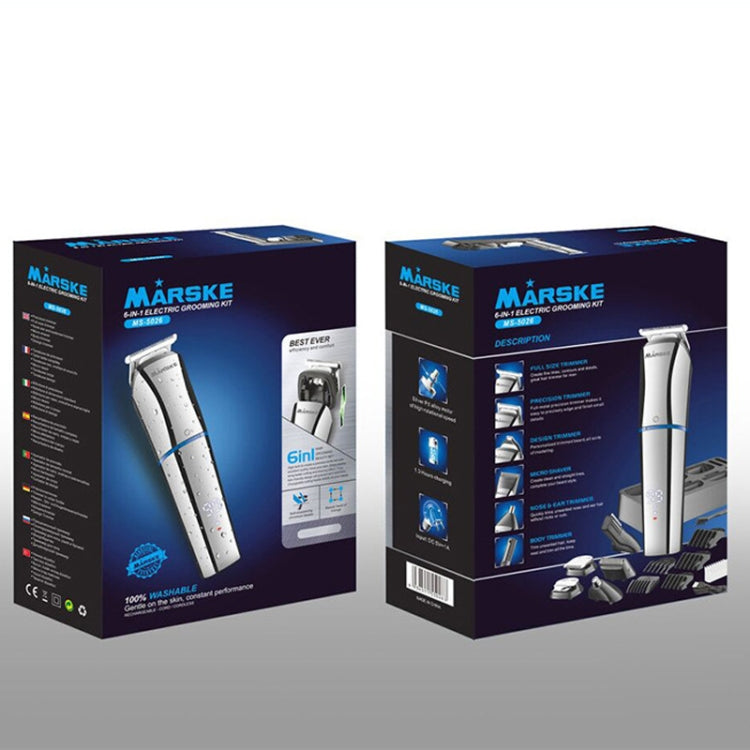 MARSKE 6 In 1 Hair Clipper Grooming Set Rechargeable Razor Carving Nose Hair Trimmer US Plug by MARSKE