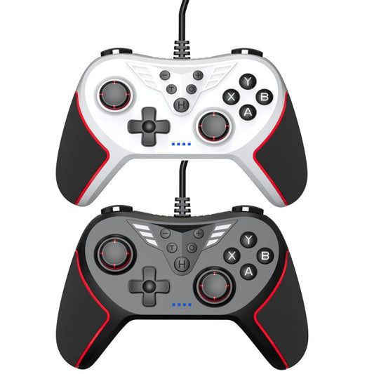 For Switch / PC USB Wired Gamepad With Vibration And Burst Function(White) by bashfashion