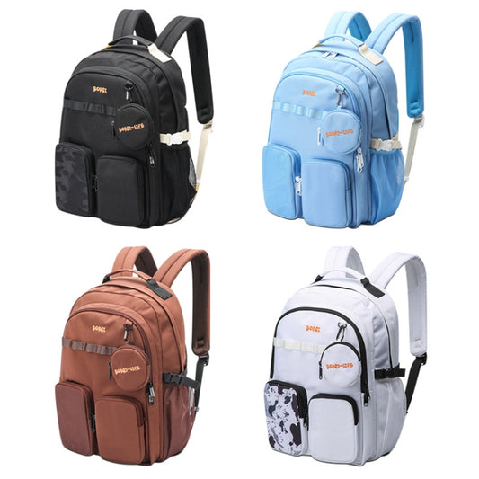 Bopai 68-01729 Large Capacity Canvas Lightweight and Breathable Student Schoolbag(Black 2) by Bopai