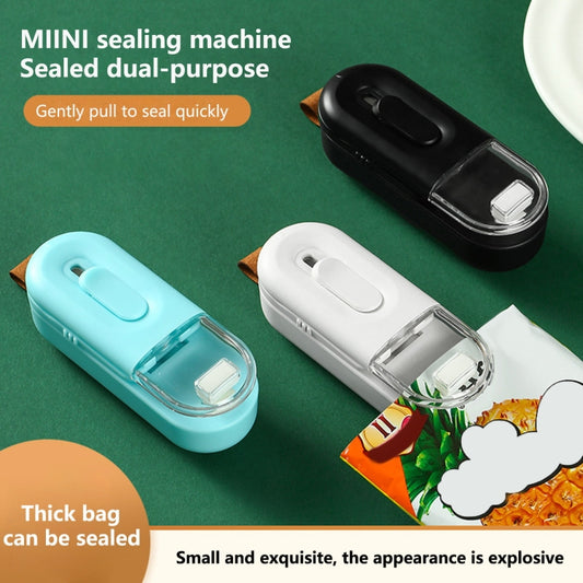 Food Packaging Sealer 2 In 1 Magnetic Mini Handheld Vacuum Sealer Machine With Cutter(White) by bashfashion