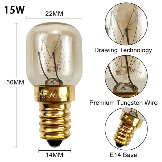E14 Salt Crystal Lamps High Temperature Resistant Oven Light Bulb, Power: 15W Brass Lamp Head(2700K Warm White) by bashfashion