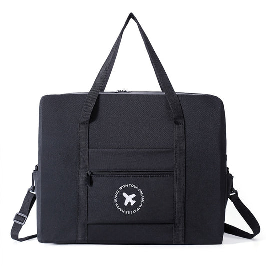 Foldable Travel Bag Shoulder Bag Airplane Suitcase For Camping Hiking, Size: Small Black by bashfashion