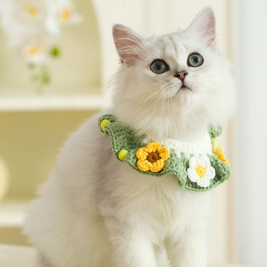 Cats Dog Cute Knitted Collar Woolen Collar Handmade Scarf For Photo Decoration, Style: Watermelon Pig(M) by bashfashion
