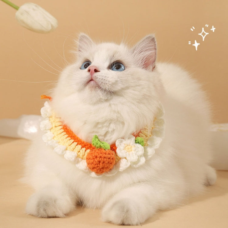 Cats Dog Cute Knitted Collar Woolen Collar Handmade Scarf For Photo Decoration, Style: Bow Rabbit(L) by bashfashion