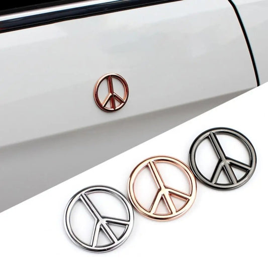 Car Anti-War Peace Sign Three-Dimensional Metal Stickers, Color: Titanium Black by bashfashion