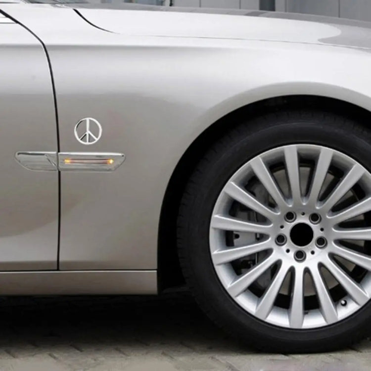 Car Anti-War Peace Sign Three-Dimensional Metal Stickers, Color: Titanium Black by bashfashion