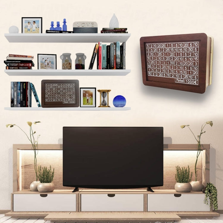 Wooden Money Box Piggy Bank With Counter Home Library Decoration, Spec: Light Brown 5000 Euros by bashfashion