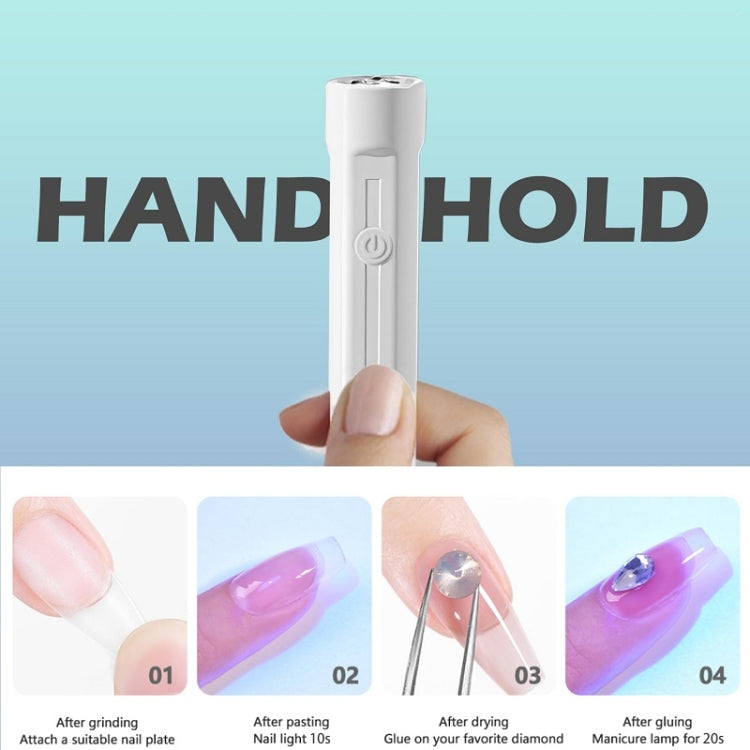 Small Portable Handheld Nail Polish Light Therapy Machine, Model: Plug-in by bashfashion