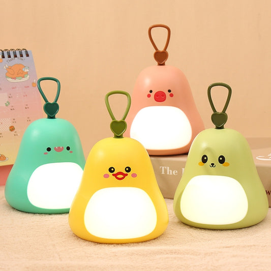 Cartoon LED Portable Night Light USB Rechargeable Plug-in Bedroom Bedside Lamp(Avocado) by bashfashion