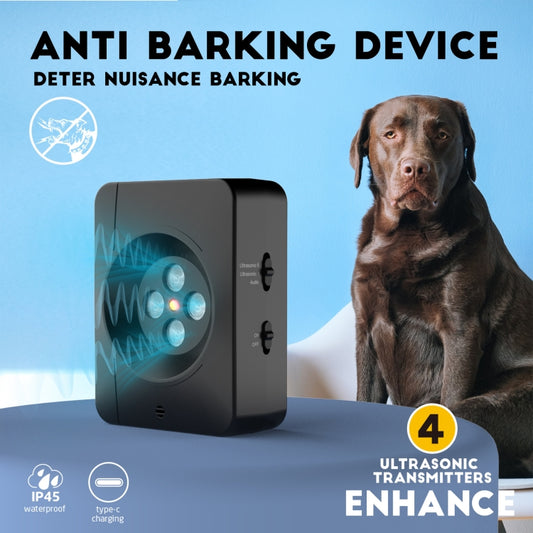 Anti Barking Device for Dogs With 4 Enhanced Ultrasonic Transmitter 3 Adjustable Levels(Black) by bashfashion