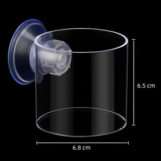 Acrylic Transparent Feeding Ring Fish Tank Feeder Floating Fixed Fish Feeder, Specification: Small Cylinder by bashfashion