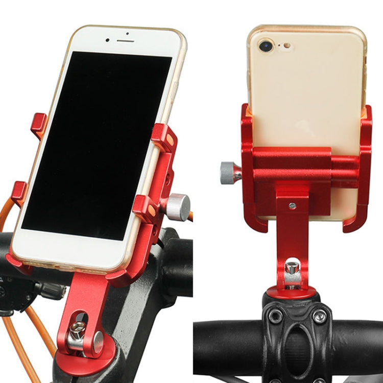 DEEMOUNT BG093B Road Bicycle Cell Phone Bracket 6 Claw Aluminum Handlebar Cover Fixed Navigation Holder(Red) by DEEMOUNT