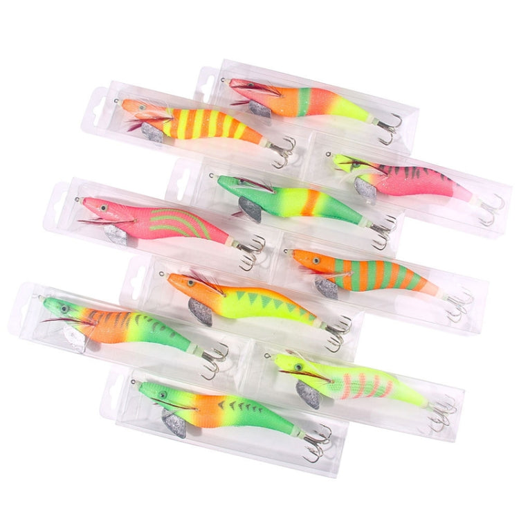 22colors /Set HENGJIA SJ059 Luminous Wooden Shrimp Dummy Bait Squid Hook Hard Bait, Size: 15cm 28g by HENGJIA