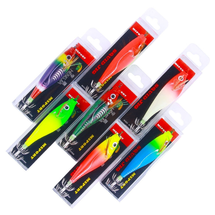 7colors /Set HENGJIA SJ051 Luminous Wooden Shrimp Dummy Bait Squid Hook Hard Bait, Size: 9.5cm 10g by HENGJIA