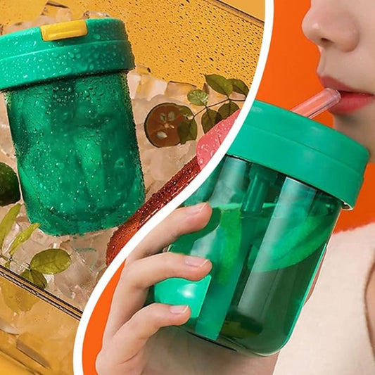 300ml Mini Children Water Mug Leakage-proof Student Plastic Portable Straw Cup(Yellow) by bashfashion