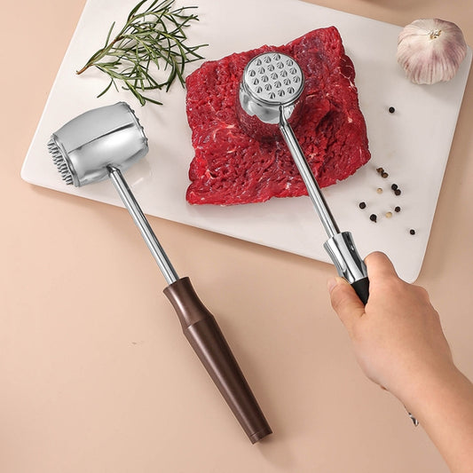304 Stainless Steel Beef Hammer Thickened Solid Knocker Kitchen Double Sided Meat Looser, Handle: Rosewood by bashfashion