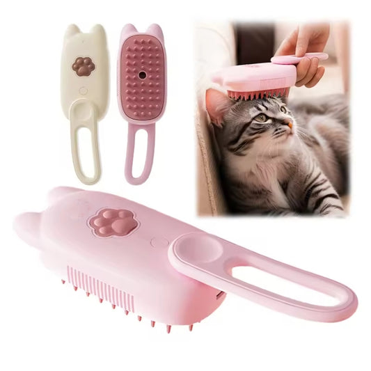 Pet Electrical Spray Massage Comb Hair Removal Cleaning Grooming Brush(Ship Rotating Handle Purple) by bashfashion