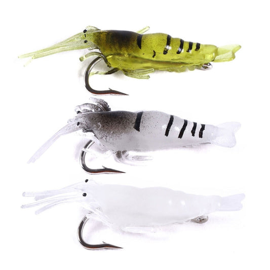 5pcs /Pack HENGJIA SO064 Imitation Grass Shrimp Dummy Bait Lua Fishing Soft Lures, Size: 4cm 1.5g(Transparent Yellow) by HENGJIA