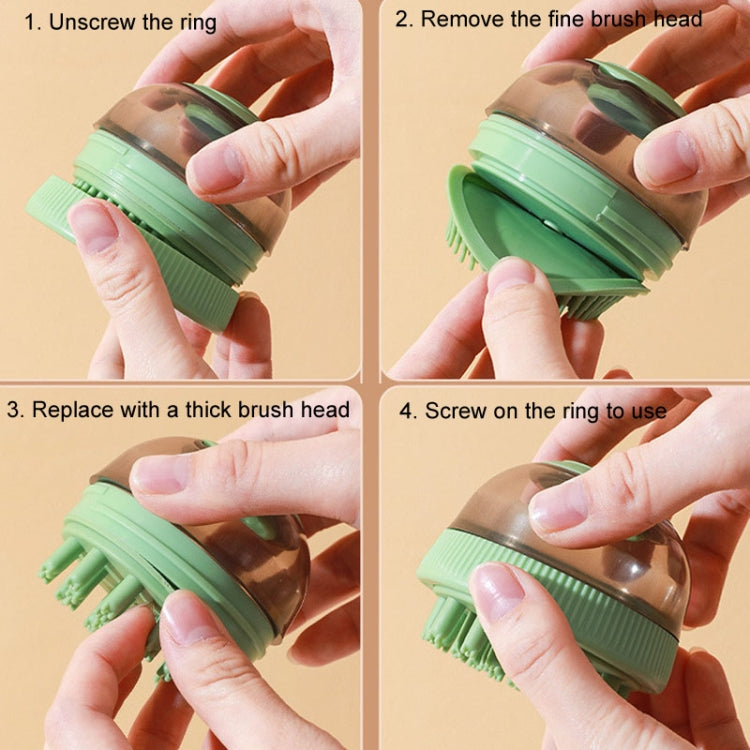 Pet Cleaning Supply Capsule Refillable Shower Gel Type Cats Dogs Bathing Massage Brush(Green) by bashfashion