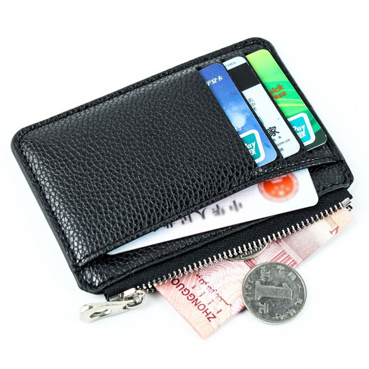 Multi-card Slot Zipper Card Holder Large Capacity Ultra-thin Coin Purse(Sky Blue) by Pieru