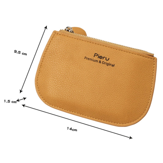 Leisure Ultra-thin Ladies Coin Purse Zippered Mini Wallet(Yellow) by Pieru