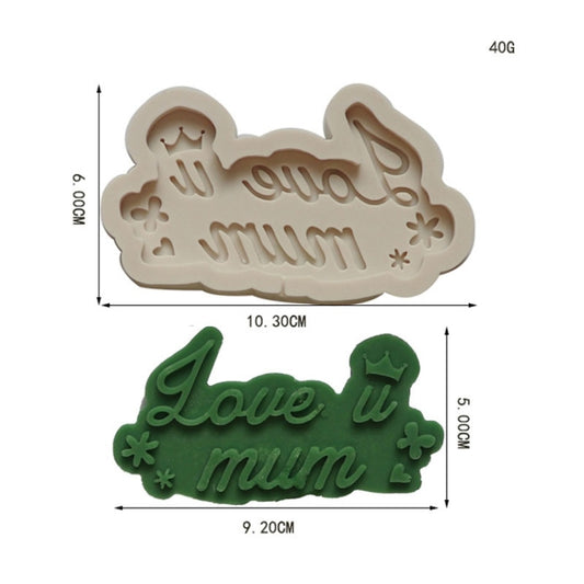Mother Day Fondant Chocolate Silicone Mold Cake Decoration Baking Love Mother Word Mold, Color: Mk-2658 Light Gray by bashfashion