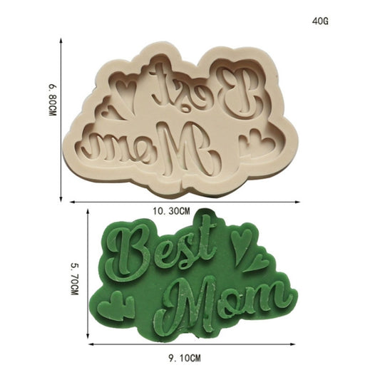 Mother Day Fondant Chocolate Silicone Mold Cake Decoration Baking Love Mother Word Mold, Color: Mk-2659 Pink by bashfashion